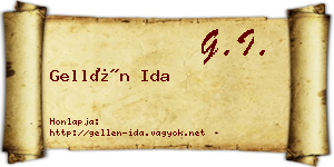 Gellén Ida névjegykártya