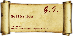 Gellén Ida névjegykártya